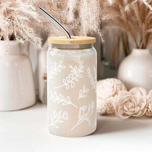 Wild Flowers Glass Cup